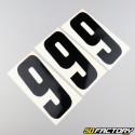 Black 9 cm number stickers (15 set)