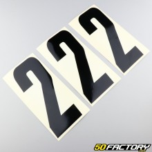 Number 2 stickers black 21 cm (set of 3)