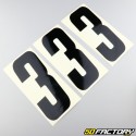 Black 3 cm number stickers (21 set)