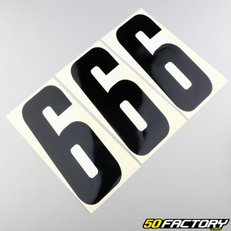 Black 6 cm number stickers (21 set)