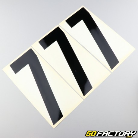 Black 7 cm number stickers (21 set)