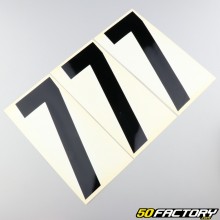 Number 7 stickers black 21 cm (set of 3)