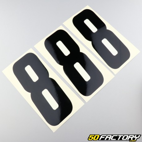 Black 8 cm number stickers (21 set)