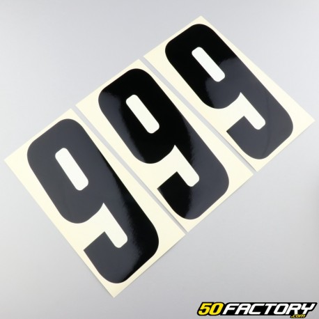 Black 9 cm number stickers (21 set)