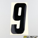 Black 9 cm number stickers (21 set)