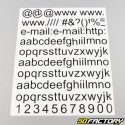 Adesivos pretos de letras e números da web 20x24 cm (folha)