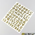 Gold Celtic letters and numbers stickers (sheet)