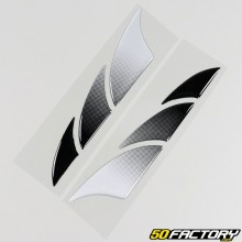 Stickers de protection 3D racing shark argent et noirs (x2)