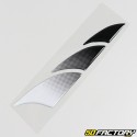 3D protective stickers racing silver and black shark (x2)