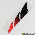 3D protective stickers racing shark black and red (x2)