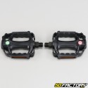 Black plastic bicycle flat pedals 110x85 mm