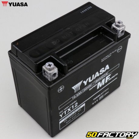 Batterie moto Yuasa 12V 10Ah sans entretien YTX12-BS / GTX12-BS / YTX12 -  Batteries Moto