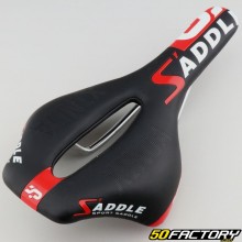 290x150 mm &quot;MTB&quot; bicycle saddle black and red