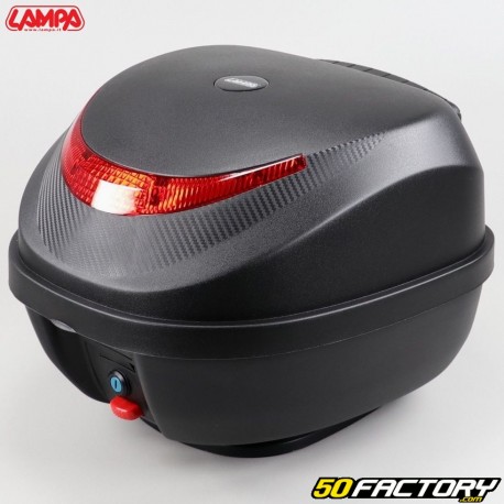 Top case XNUMXL Lampa T-Box XNUMX preto com refletor vermelho