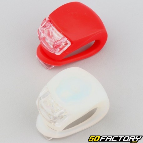 Front and rear lights with white and red Snail bicycle leds