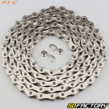 9 speed bicycle chain 116 links PYC silver