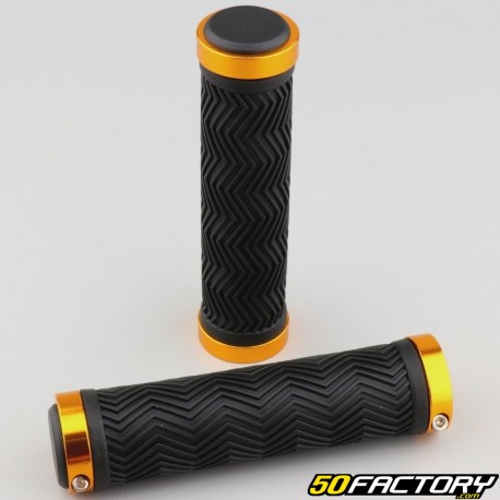 Puños de bicicleta Wave negro y naranja