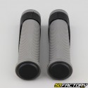 Soft gray and black bicycle grips