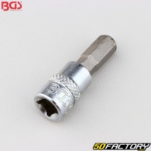 Soquete 7 mm BTR macho con furo 1/4" BGS