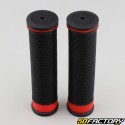 Double black and red bike grips