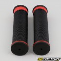 Double black and red bike grips