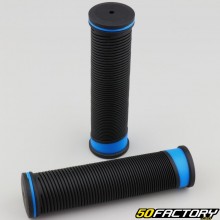 Double black and blue bike grips