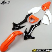 Plastics kit KTM EXC 125, 150, 250... (2017 - 2019) UFO orange, white and black