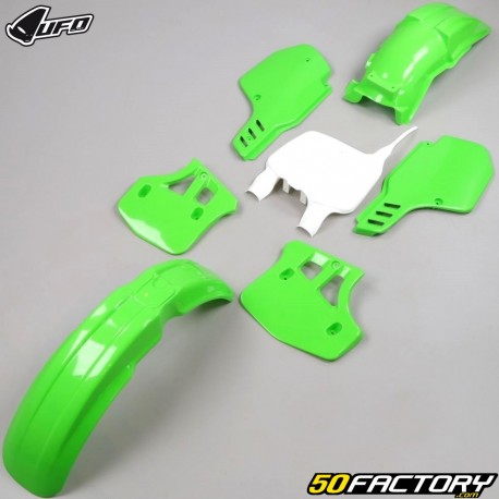 Kit carénages Kawasaki KX 500 (1996 - 1999) UFO vert et blanc