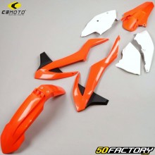 Kit carenados KTM SX  XNUMX, XNUMX, SX-F XNUMX, XNUMX (XNUMX - XNUMX)... CeMoto naranja, blanco y negro