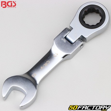 13 mm BGS articulated short ratchet combination wrench