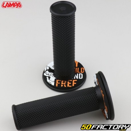 Puños Lampa Off-Road Grips negro con donas negras y naranjas