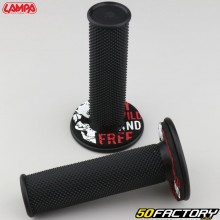 Manopole Lampa Off-Road Grips neri con ciambelle nero e rosso