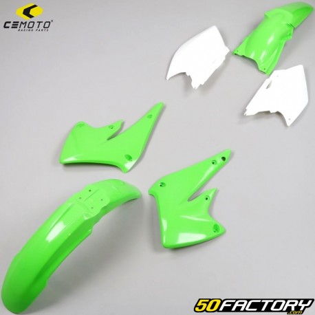 Fairings kit Kawasaki KXF 250 (2004 - 2005) CeMoto green and white