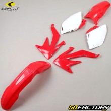 Kit carenados Honda CRF XNUMX R, X (XNUMX - XNUMX) CeMoto rojo y blanco