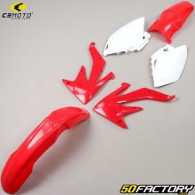 Kit de carenagens Honda CRF 450 R, X (2005 - 2006) CeMoto vermelho e branco