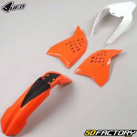 Fairing kit KTM EXC, EXC-F 125, 200, 250, 300... (2008 - 2011) UFO white and orange