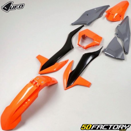 Kit carenado KTM EXC, EXC-F 150, 250, 300... (desde 2020) UFO naranja, gris nardo y negro