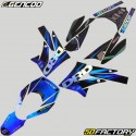 Kit decorativo Derbi  DRD, Gilera SMT, RCR  (XNUMX - XNUMX) Gencod  holográfico negro y azul (escritura DRD)