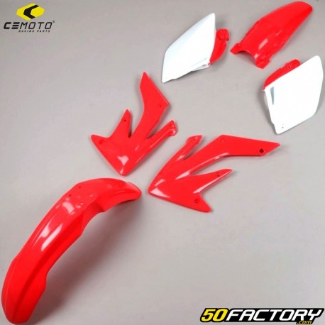 Kit de carenagens Honda CRF XNUMX R (XNUMX - XNUMX) CeMoto vermelho e branco