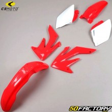 Kit carenados Honda CRF XNUMX R (XNUMX - XNUMX) CeMoto rojo y blanco