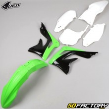 Kit de carenados Kawasaki KXF XNUMX (XNUMX - XNUMX) UFO  blanco y verde