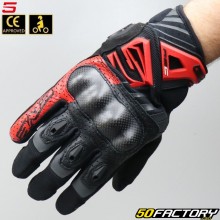 Guantes de calle Five  RS-C CE aprobado negro y rojo