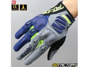 Gants cross Five E-2 homologués CE moto gris - Équipements moto