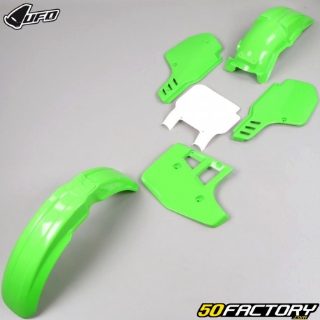 Kit de carenagem Kawasaki KX 125, 250 (1989) UFO verde e branco