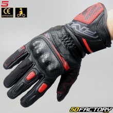 Gants Five RFX Sport homologués CE moto noirs et rouges