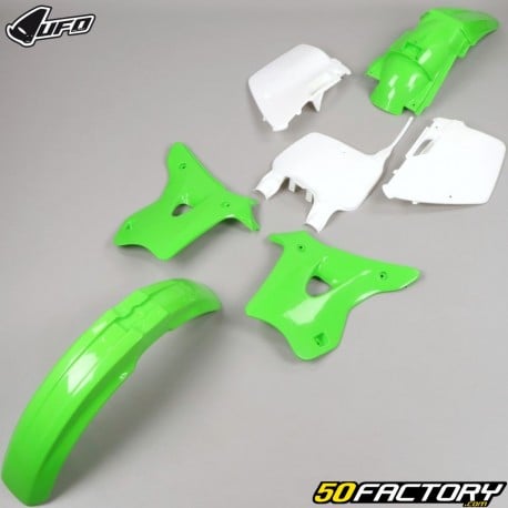 Kit carénages Kawasaki KX 125, 250 (1994 - 1998) UFO vert et blanc