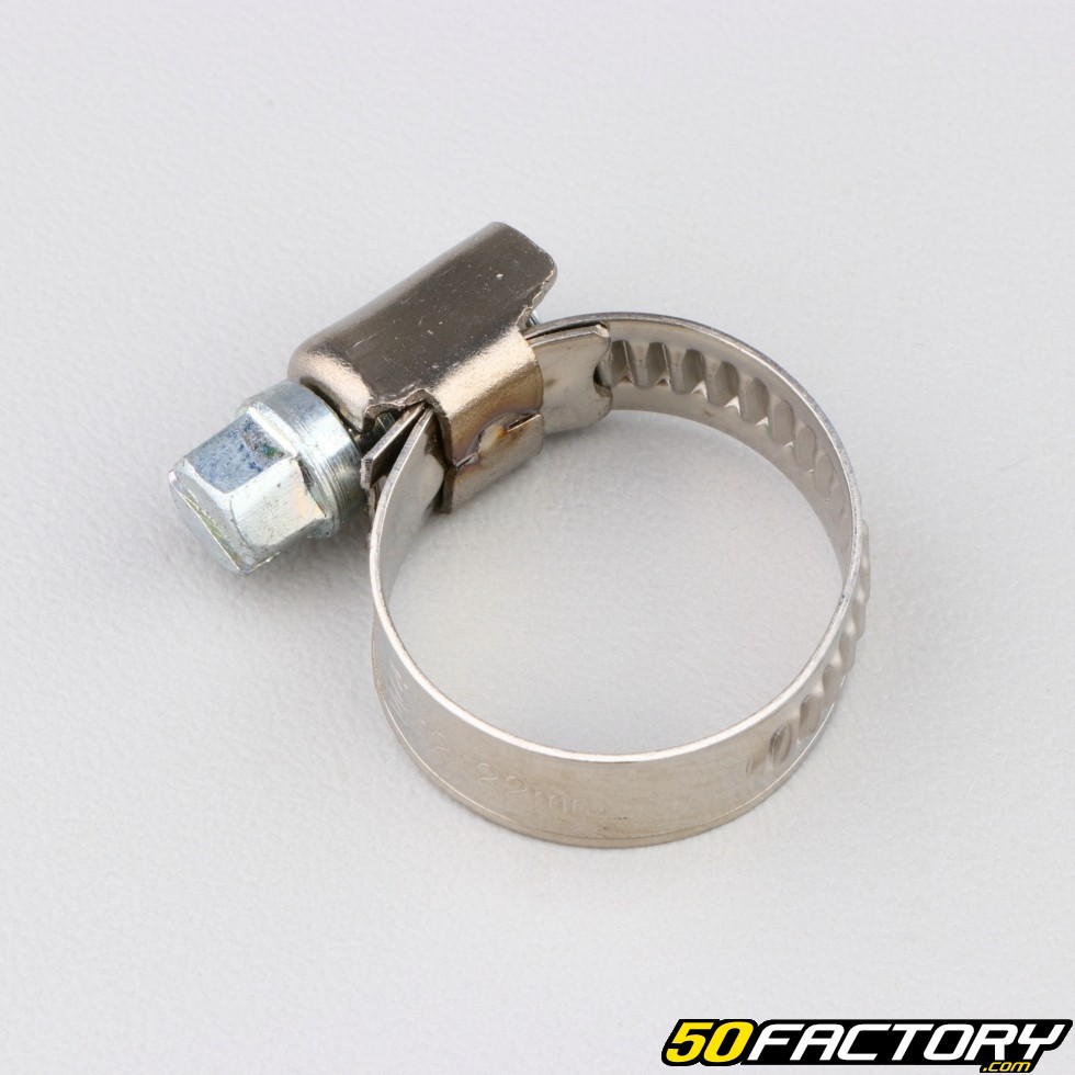 Collier de serrage Ø12-22 mm inox (à l'unité) - Pièce moto, scooter