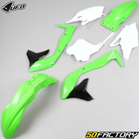 Verkleidungssatz Kawasaki KXF XNUMX (XNUMX - XNUMX) UFO  grün und weiß