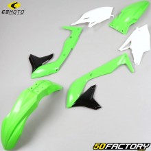 Kawasaki KXF 450 (2016 - 2018) CeMoto plastics kit green and white