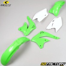 Kawasaki KXF 450 (2006 - 2008) CeMoto plastics kit green and white